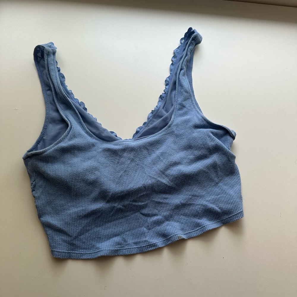 Aerie Light Blue Textured Top